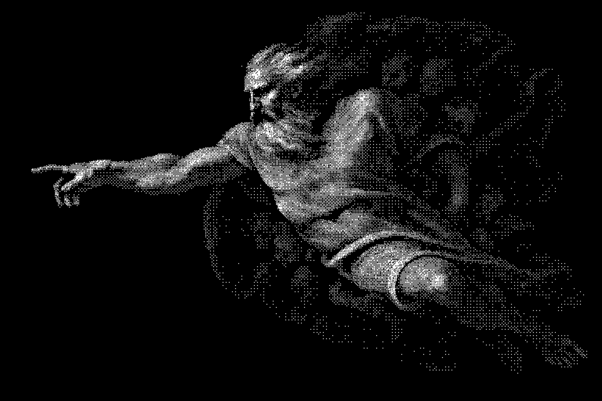 Arte clásico representando la creación y la innovación tecnológica - Di Monk Factory